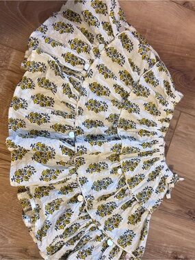 Pink Chicken Yellow Floral Ruffle Skirt